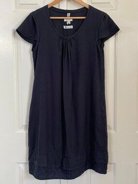 Malvin I Love Linen Navy Ramie Linen Shift Dress Pockets M US 8
